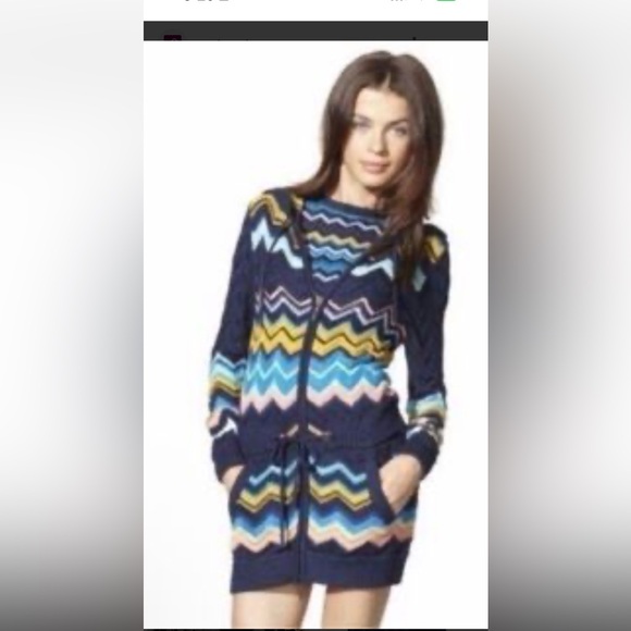 Missoni for Target Multicolor Chevron Zig Zag Blue Cardigan M - Picture 1 of 5